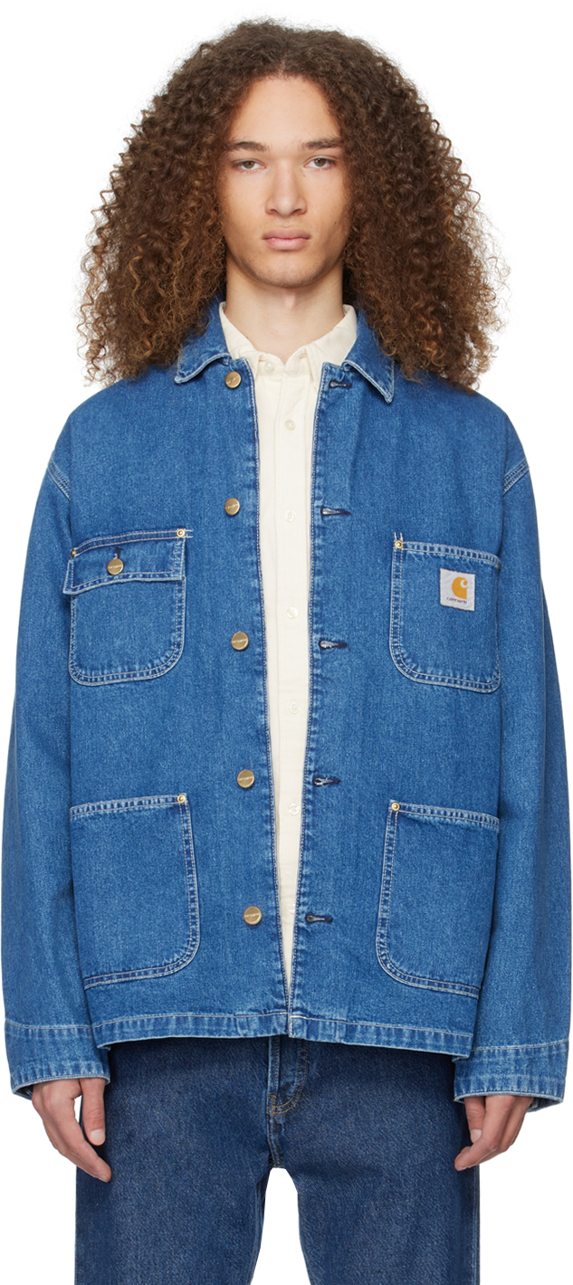 Shop Carhartt Blue Og Chore Denim Jacket In 0106 Blue