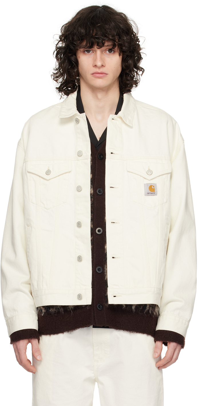 Carhartt White Helston Denim Jacket In 02 White