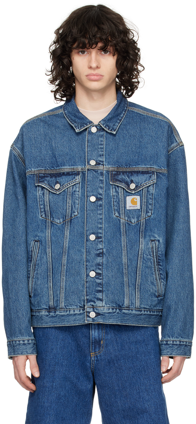 Shop Carhartt Indigo Helston Denim Jacket In 01 Blue