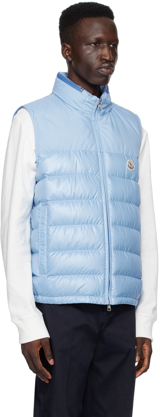 Shop Moncler Blue Cerces Down Vest In Not Found 71p