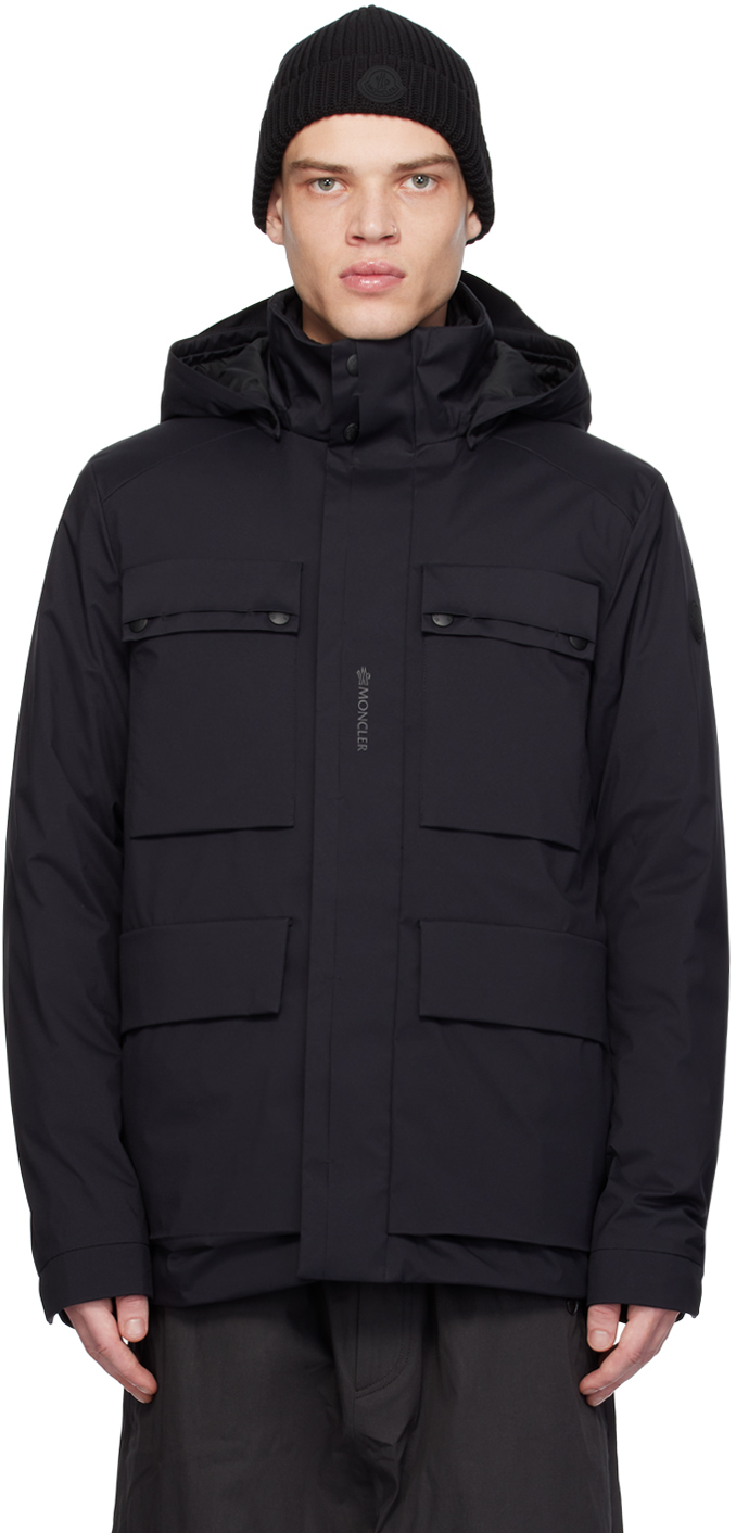 Moncler Black Neiller Field Down Jacket In Black 999