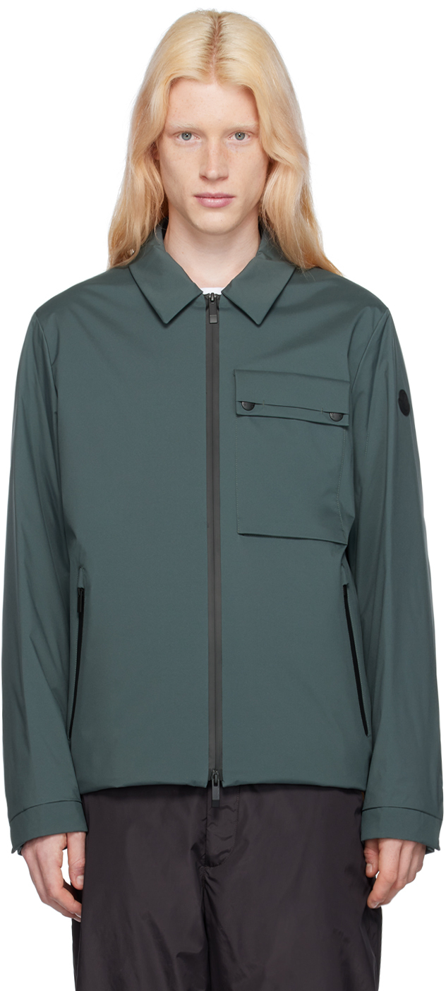 Shop Moncler Gray Tortisse Jacket In Kombu Green 877