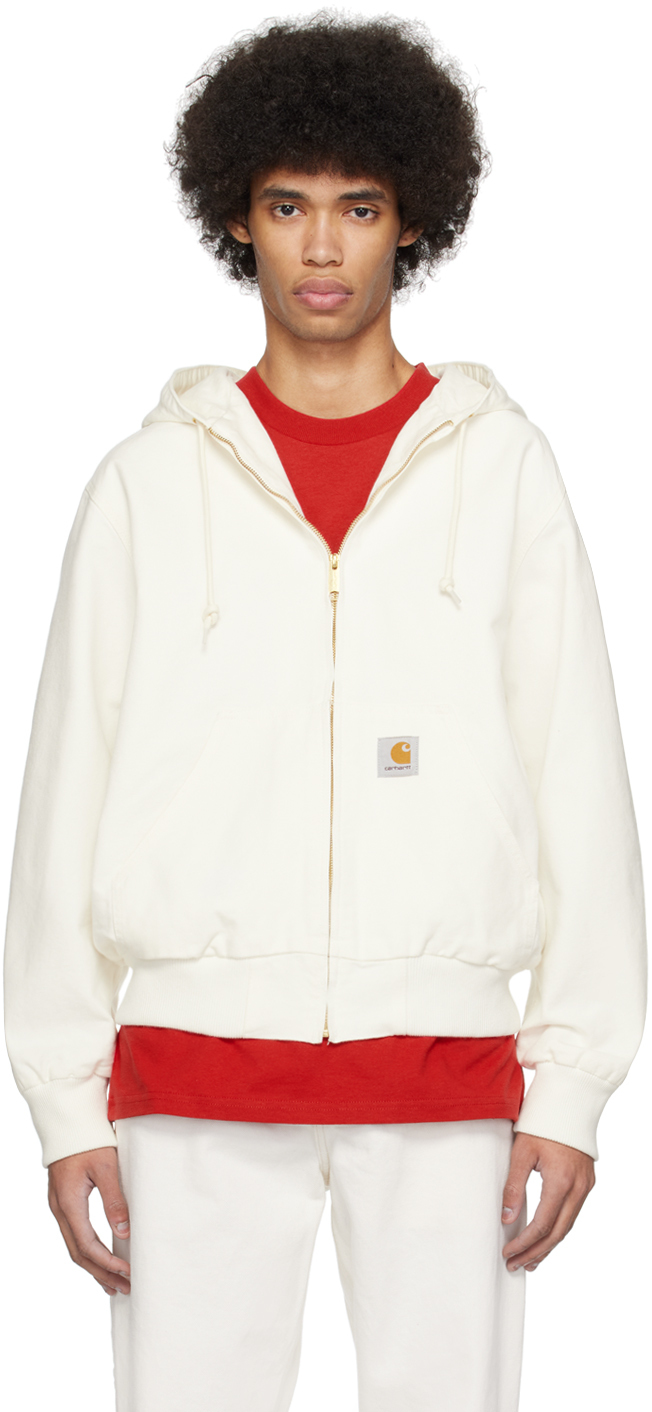 Carhartt White Active Jacket In D6 Wax