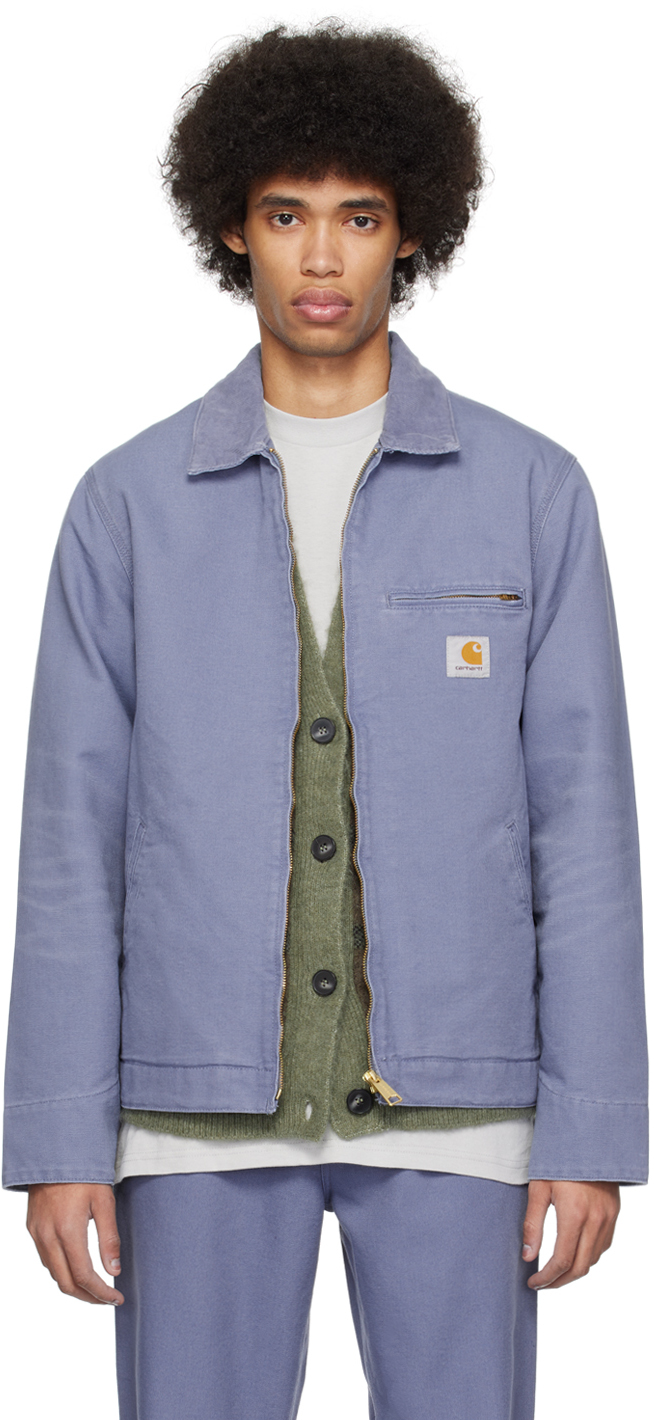 Shop Carhartt Blue Detroit Jacket In 25a Bay Blue / Bay B