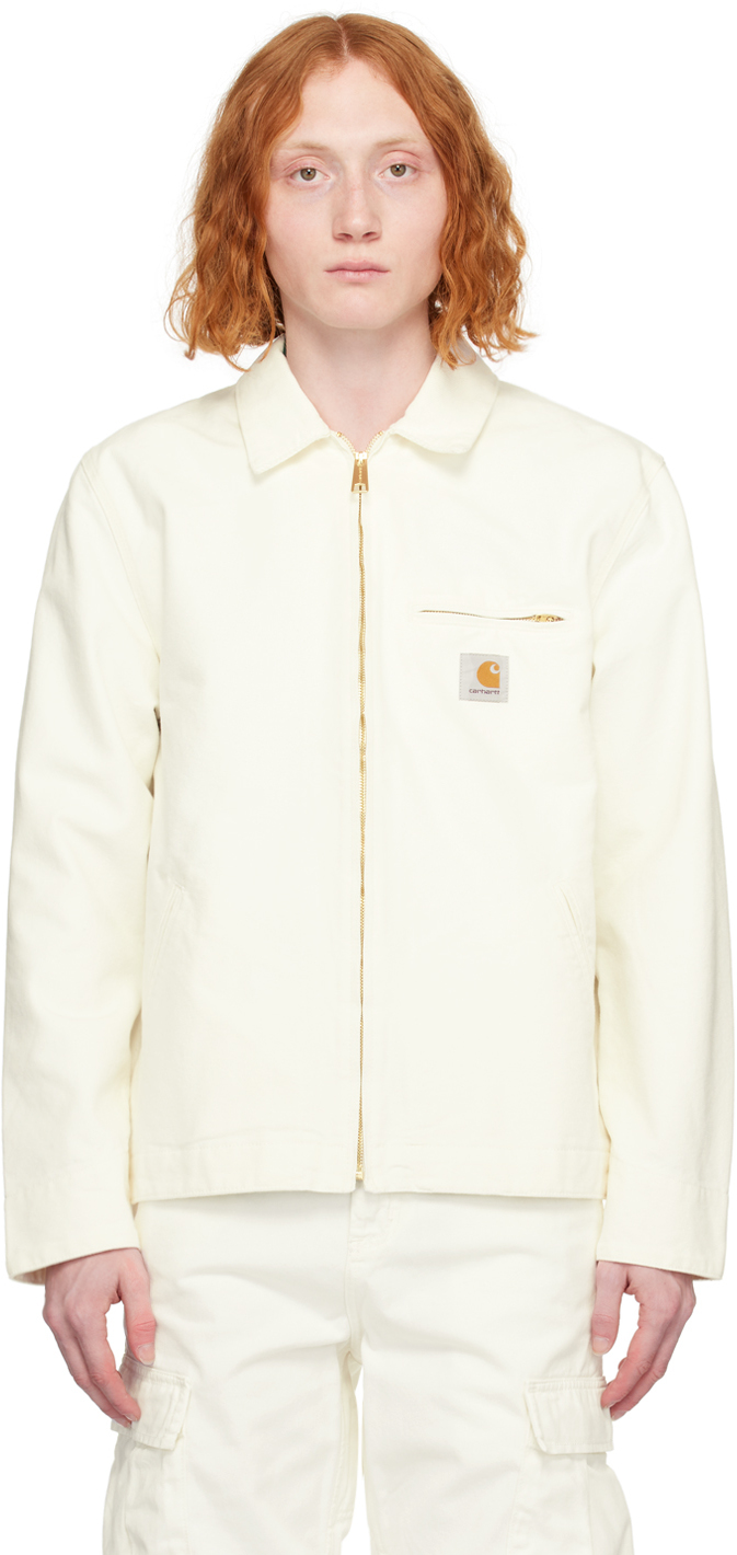 Shop Carhartt White Detroit Jacket In 0dj Wax / Wax