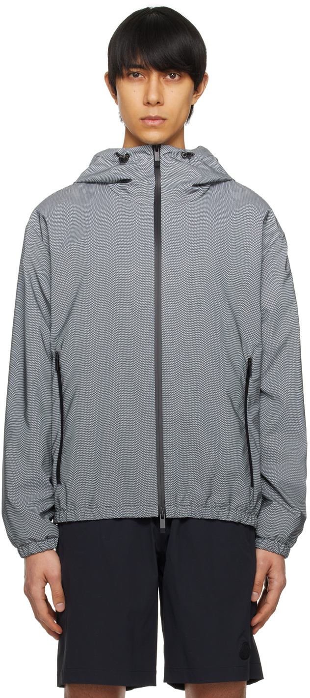 Shop Moncler Gray Sautron Jacket In Dark Grey S99