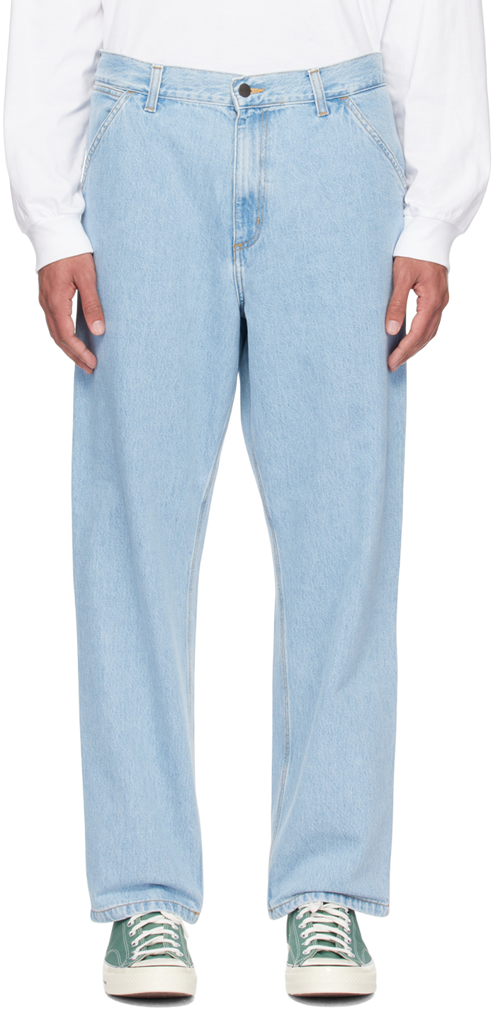 Carhartt Work In Progress: Blue Single Knee Jeans | SSENSE