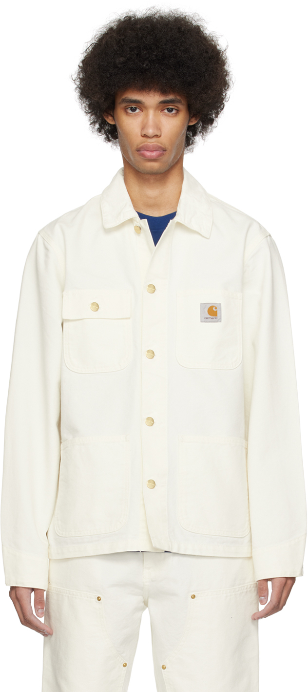 Shop Carhartt White Michigan Jacket In 0dj Wax / Wax
