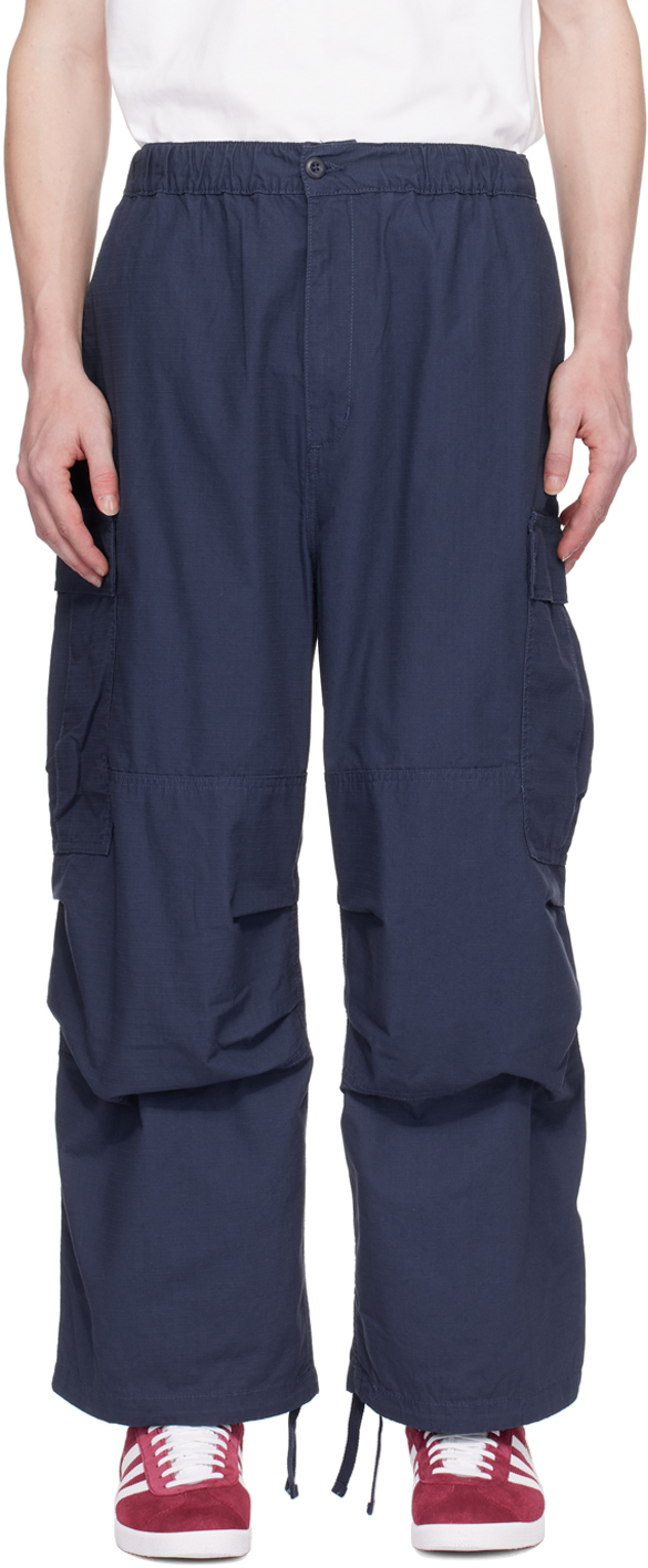 Shop Carhartt Navy Jet Cargo Pants In 01 Blue