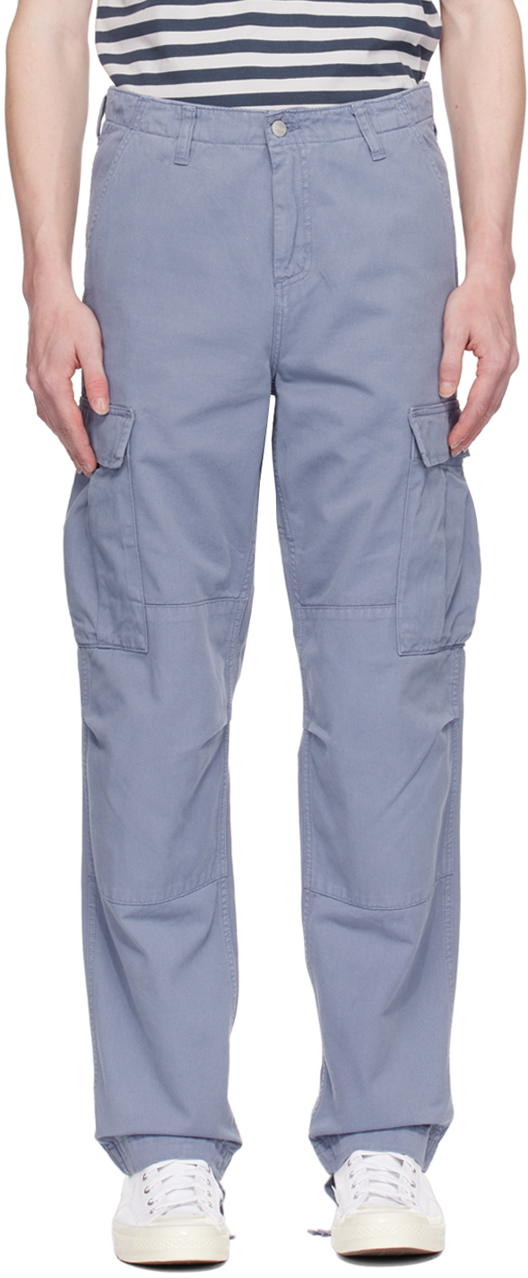 Shop Carhartt Blue Regular Cargo Pants In 1yd Bay Blue