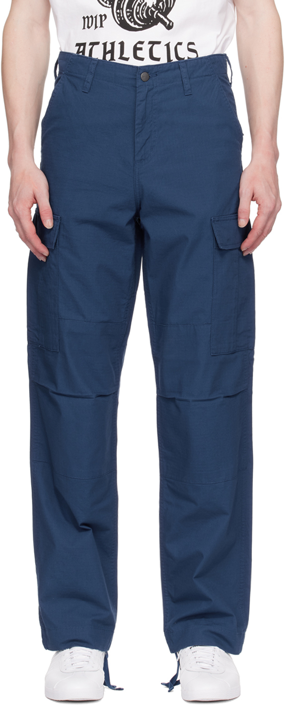 Shop Carhartt Blue Regular Cargo Pants In 1zf Elder