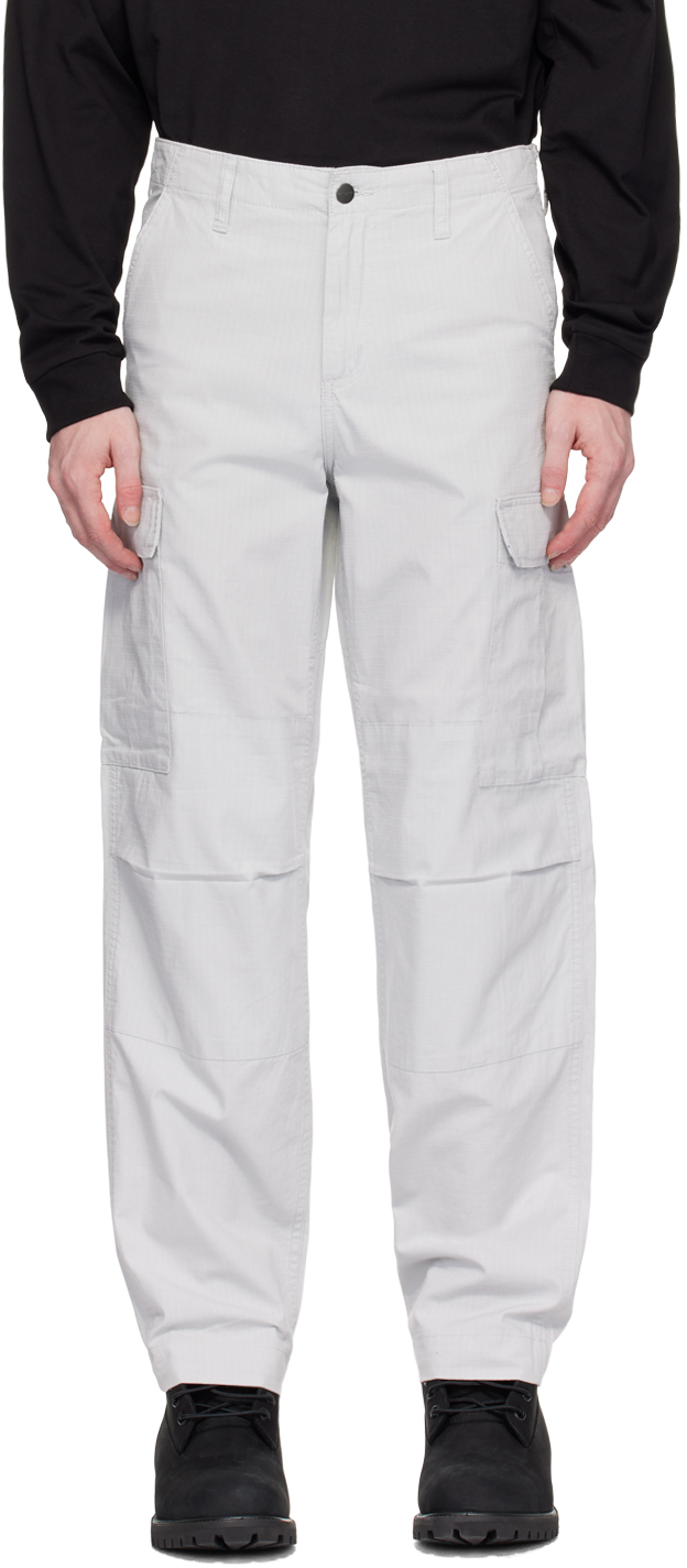 Shop Carhartt Gray Regular Cargo Pants In 1ye Sonic Silver