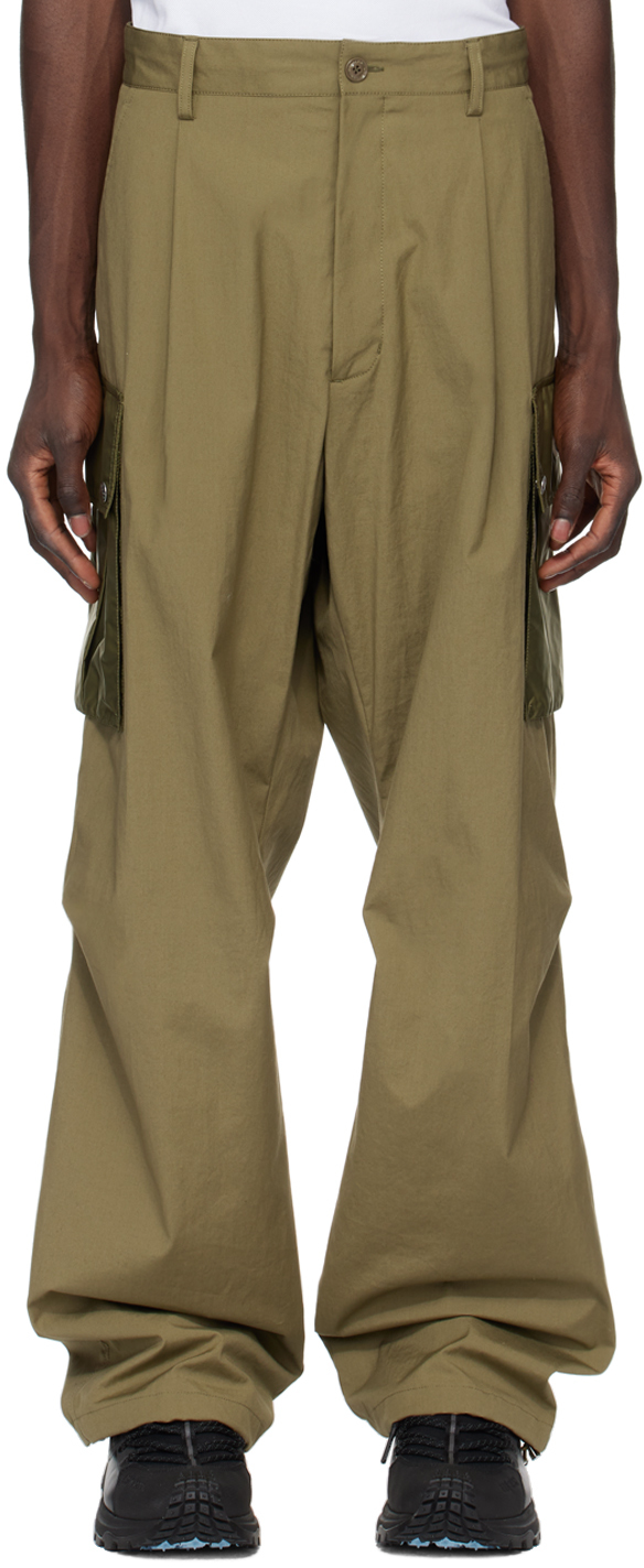 Shop Moncler Khaki Cargo Pants In Olive Green 81m