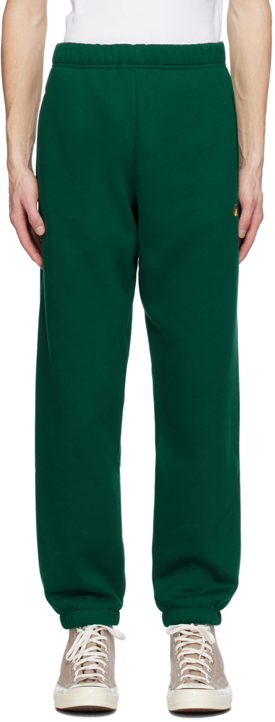 Carhartt Green Chase Sweatpants In 1yw Chervil / Gold