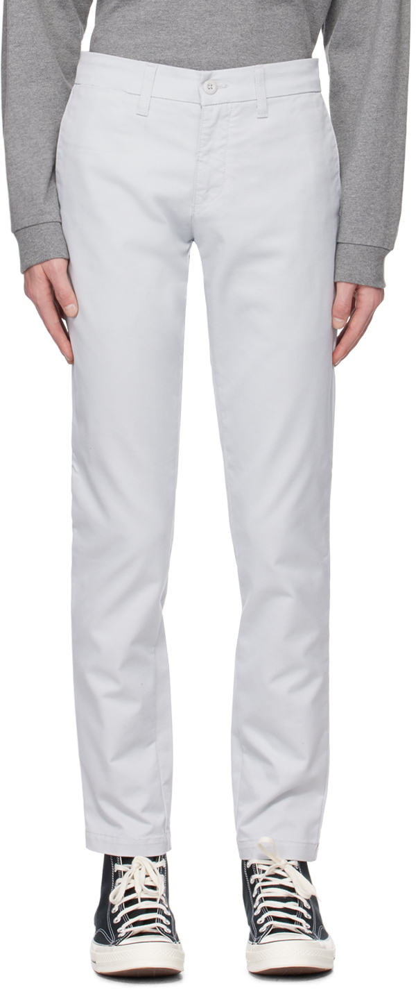 Carhartt Cream Cotton Twill Trousers In Natural (beige)
