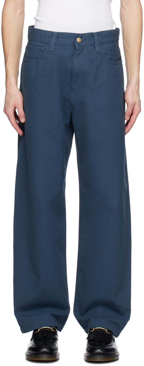 Shop Carhartt Blue Landon Trousers In E9 Naval