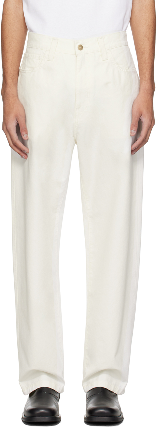 White Landon Trousers by Carhartt Work In Progress on Sale