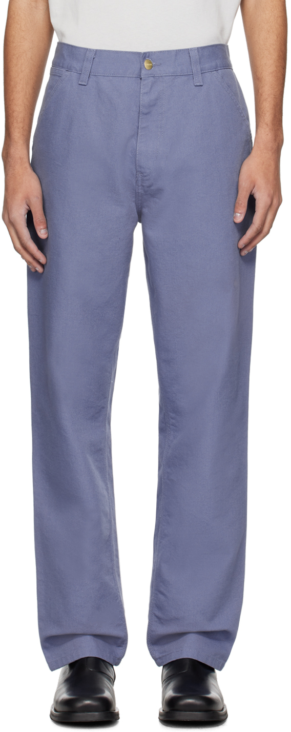 Carhartt Blue Simple Trousers In 1yd Bay Blue