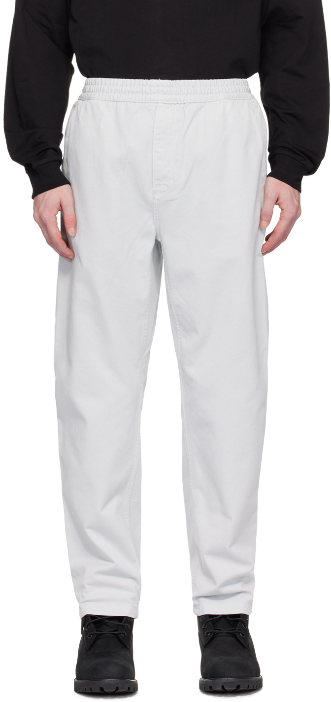 Shop Carhartt Gray Flint Trousers In 1ye Sonic Silver