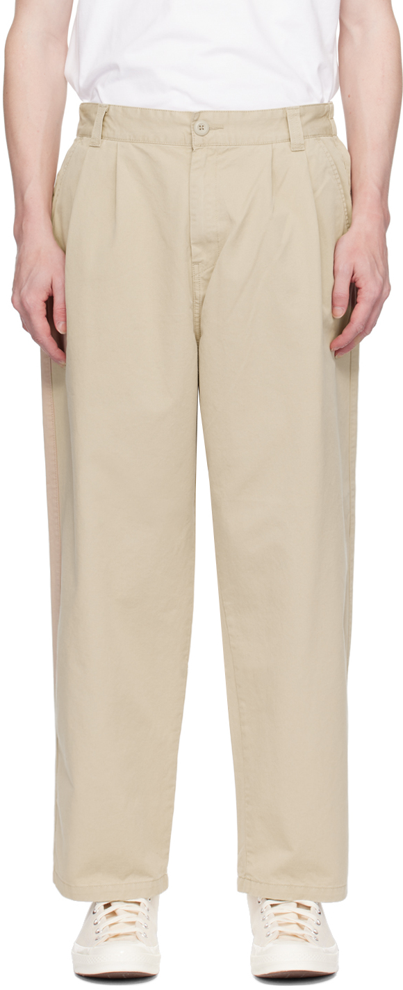 Beige Marv Trousers by Carhartt Work In Progress on Sale