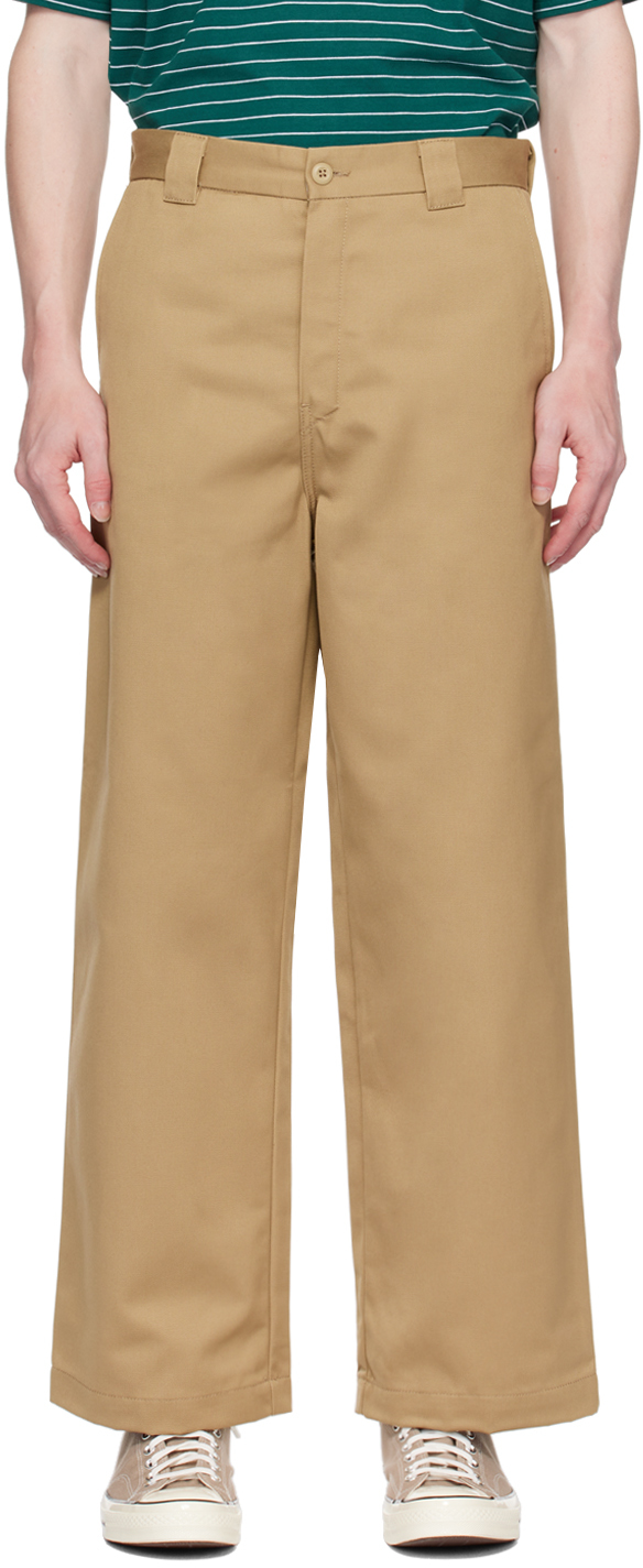 Shop Carhartt Beige Brooker Trousers In 8y Leather