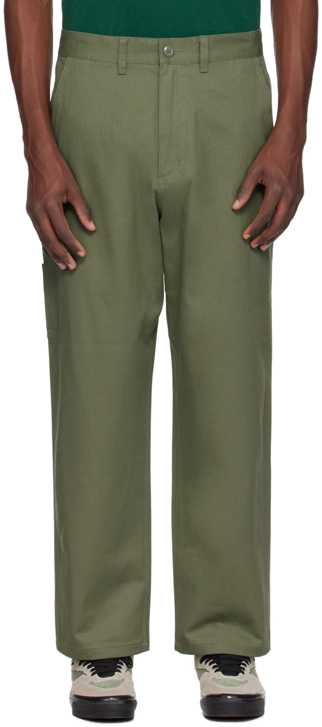 Shop Carhartt Khaki Midland Trousers In 667 Dollar Green