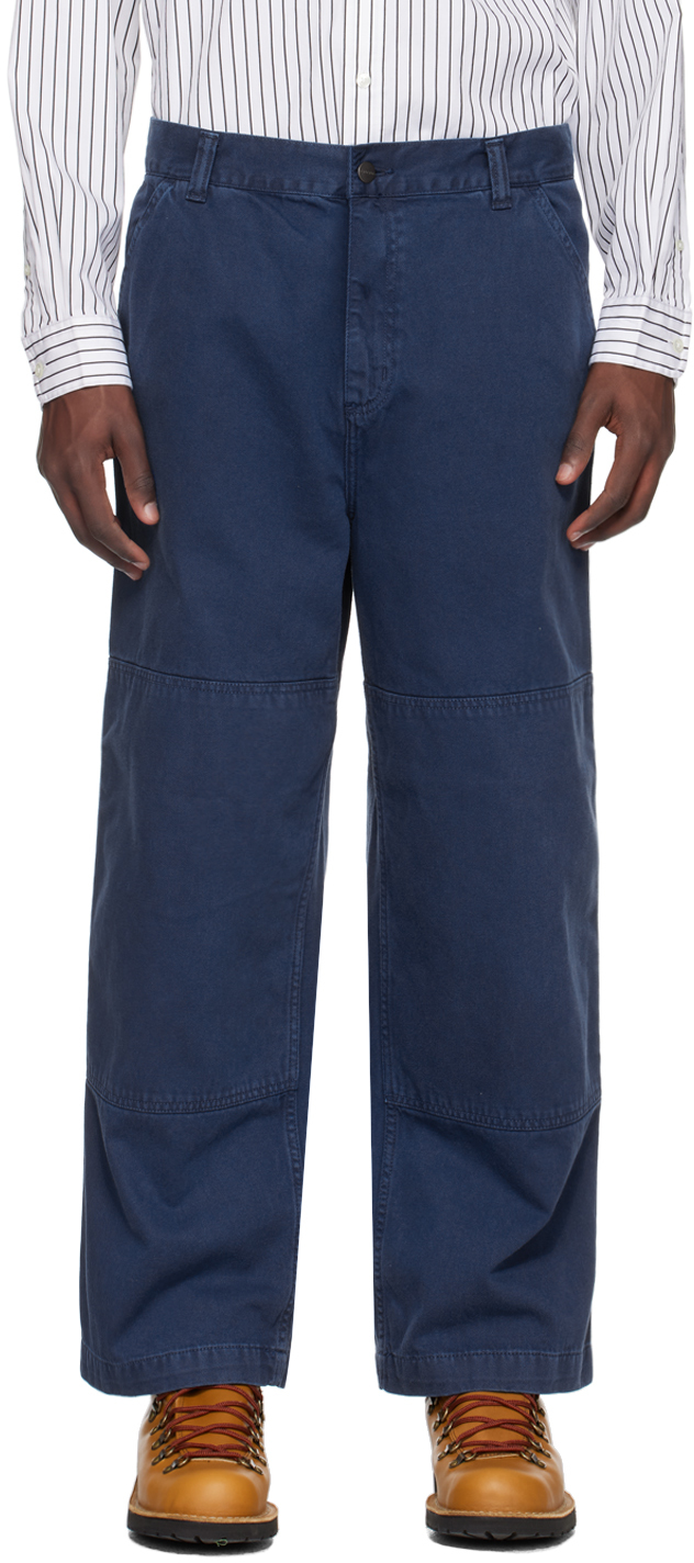Shop Carhartt Blue Garrison Trousers In 1zf Elder