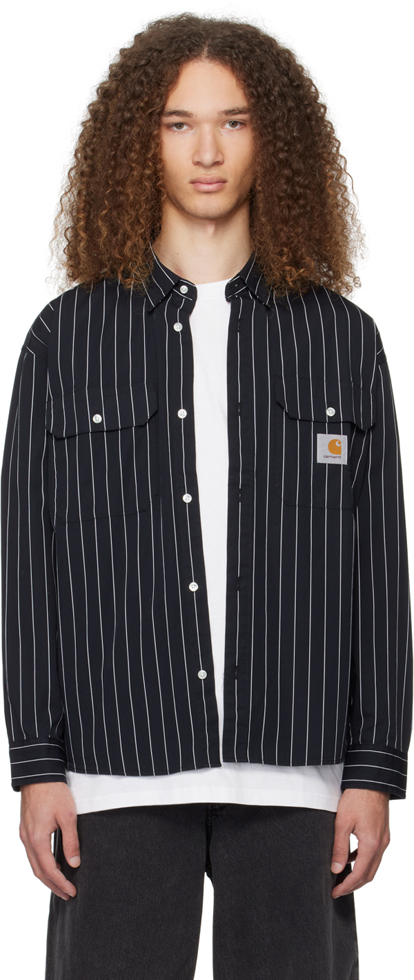 Shop Carhartt Black Orlean Shirt In 1xxxx Black / White