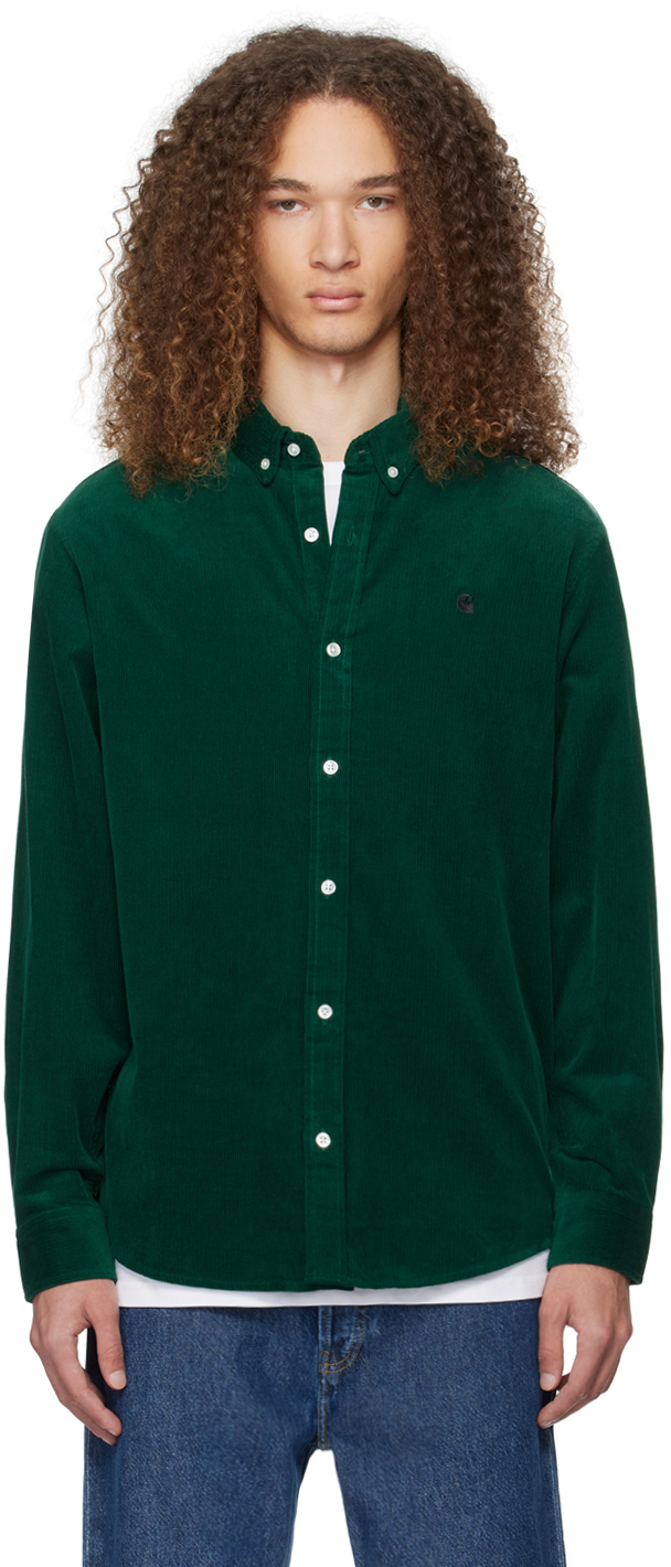 Shop Carhartt Green Madison Shirt In 1zuxx Chervil/black