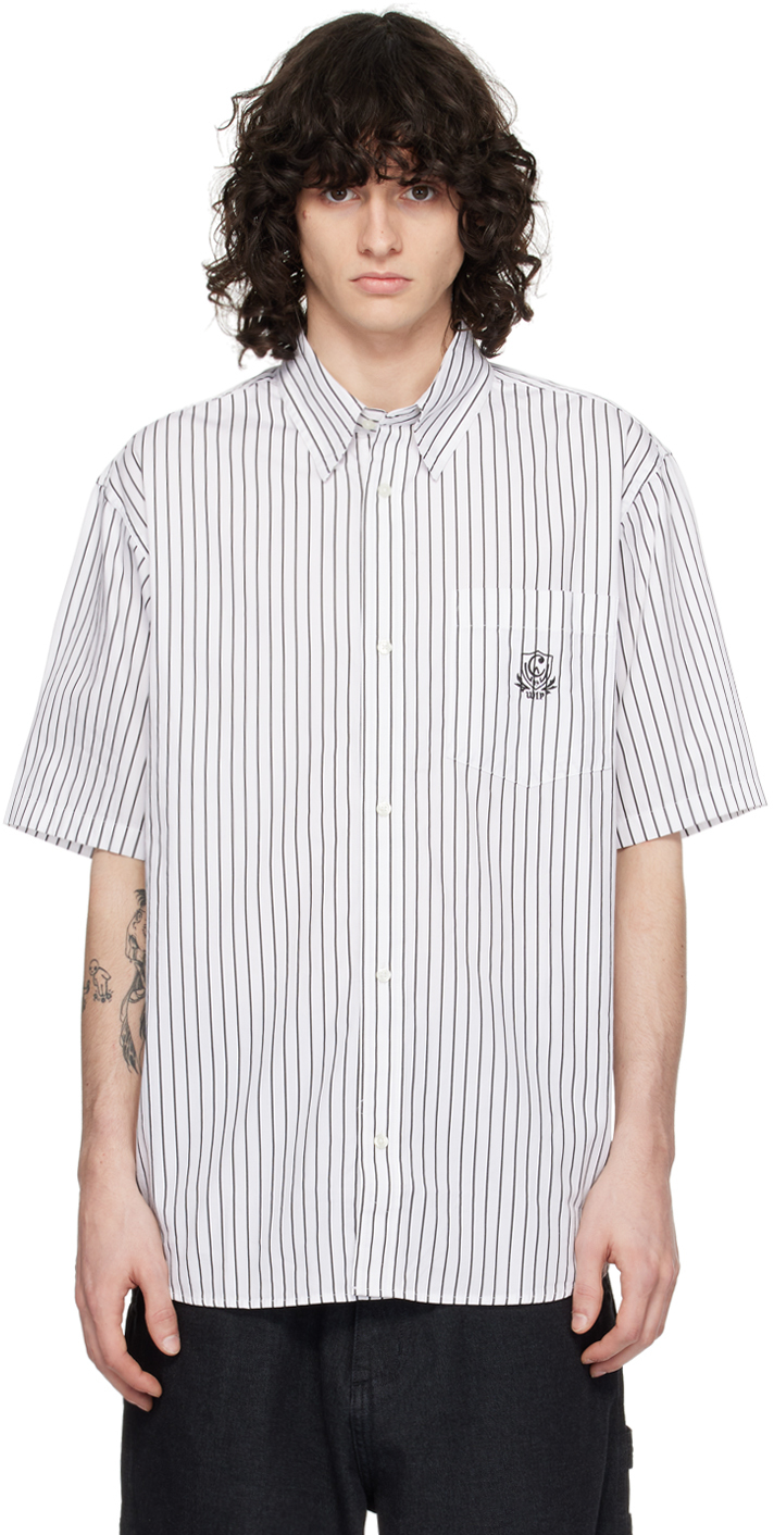 Carhartt White & Black Linus Shirt In 22a Linus Stripe, Bl