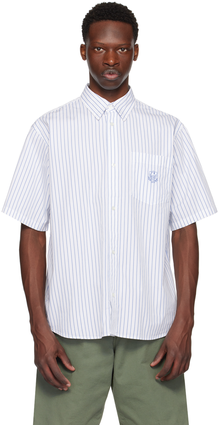 Shop Carhartt White Linus Shirt In 21z Linus Stripe, Bl