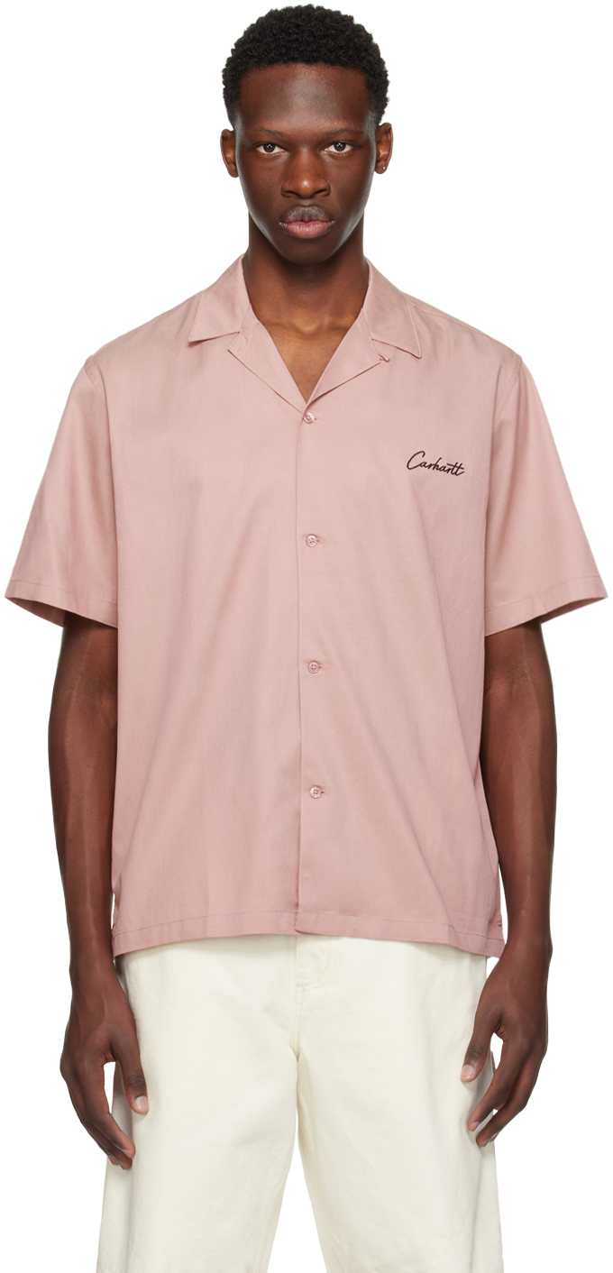 Shop Carhartt Pink Delray Shirt In 1r5 Glassy Pink / Bl