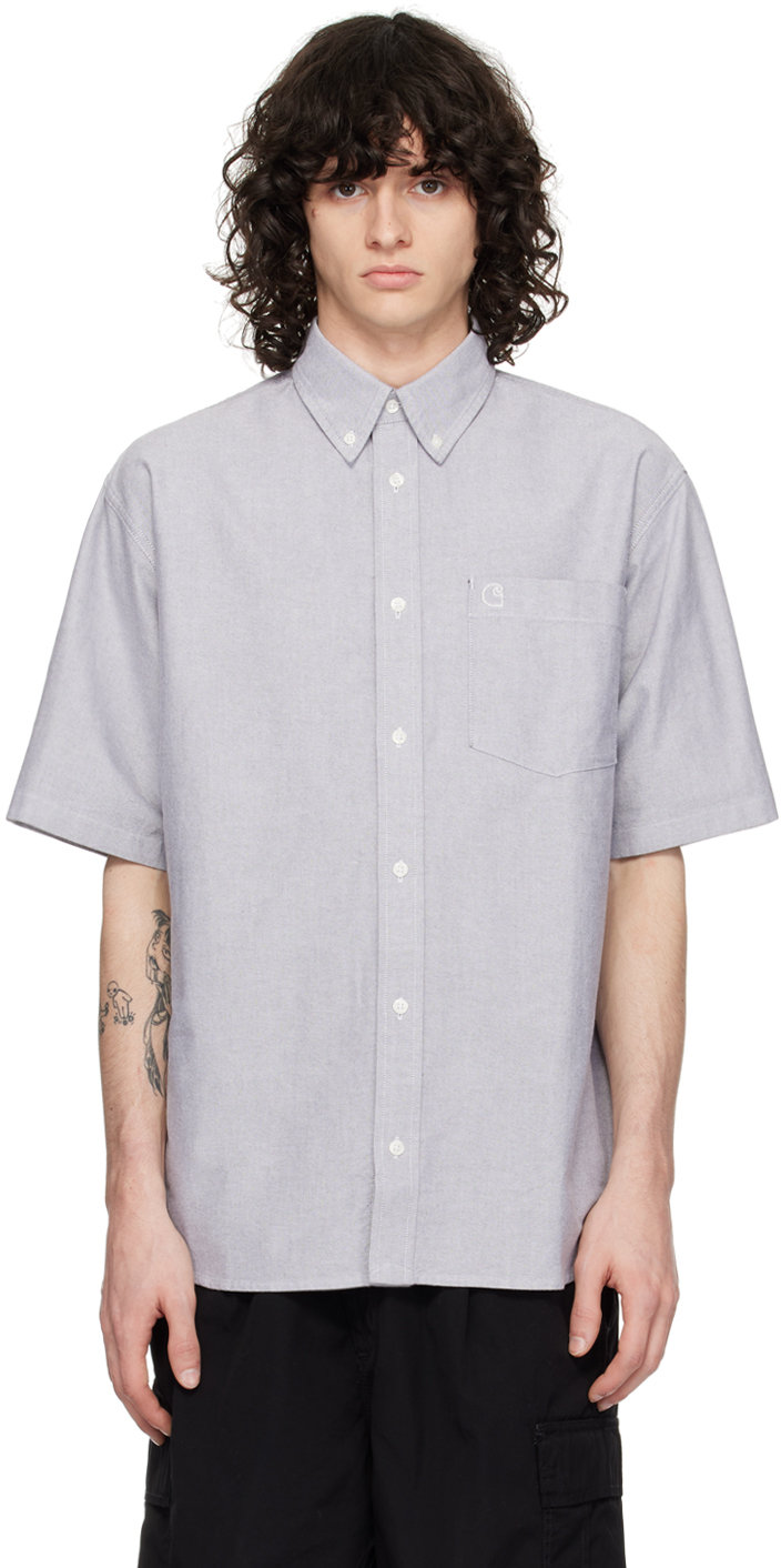 Carhartt Gray Braxton Shirt In 25l Charcoal / Wax