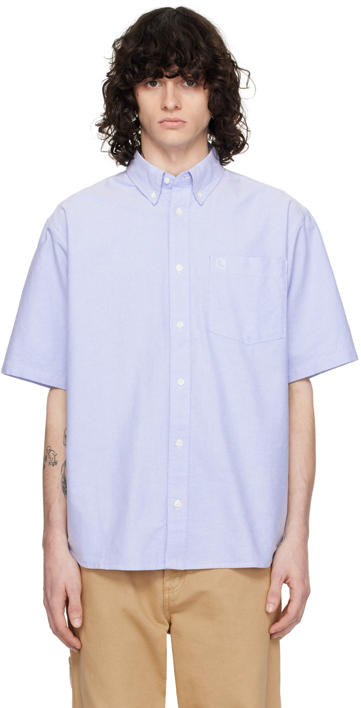 Carhartt Blue Braxton Shirt In 1on Bleach / Wax