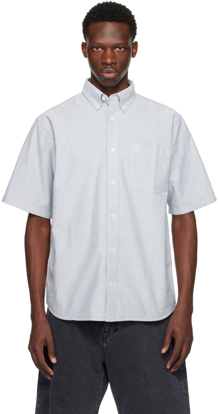 Carhartt Blue Braxton Shirt In 25h Park / Wax