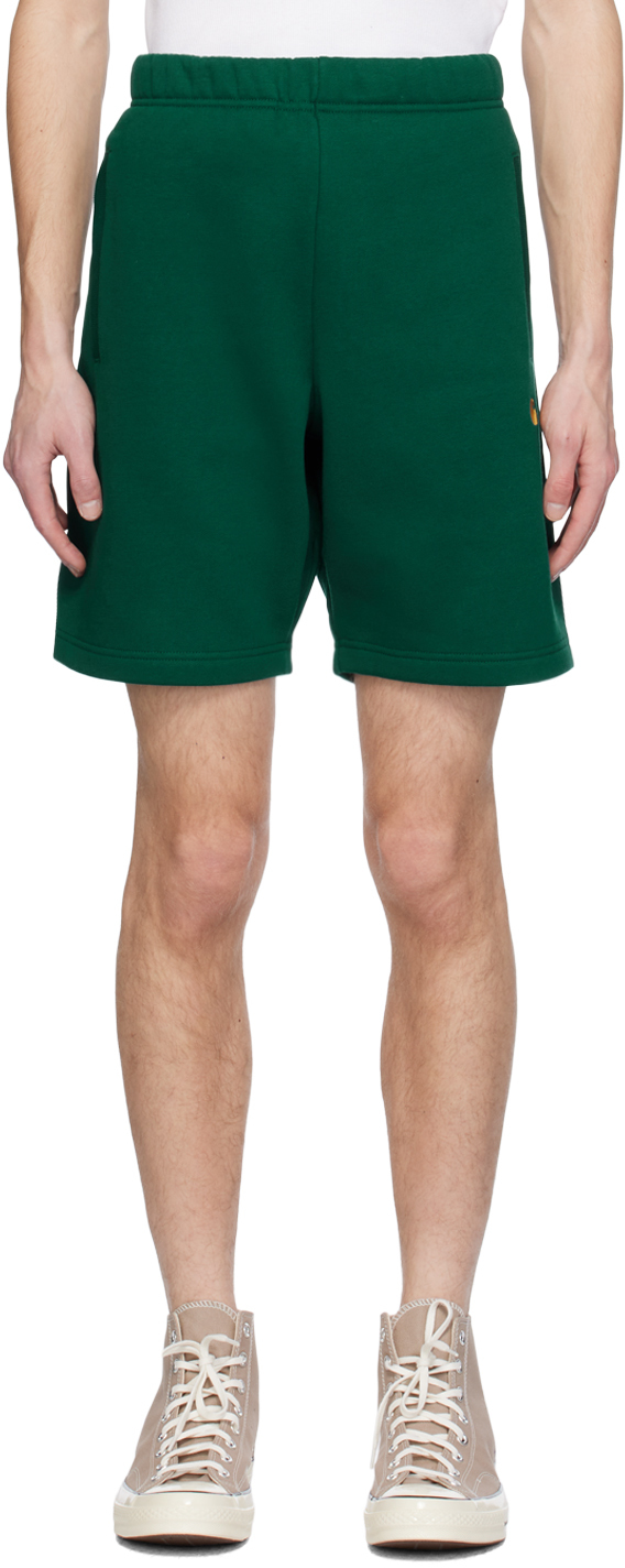 Carhartt Green Chase Shorts In 1yw Chervil / Gold