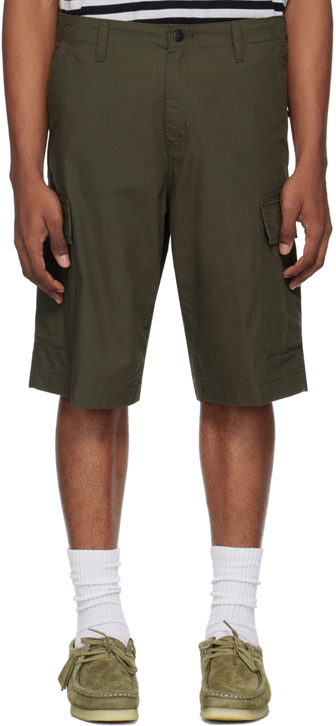 Shop Carhartt Khaki Regular Cargo Shorts In 63 Cypress