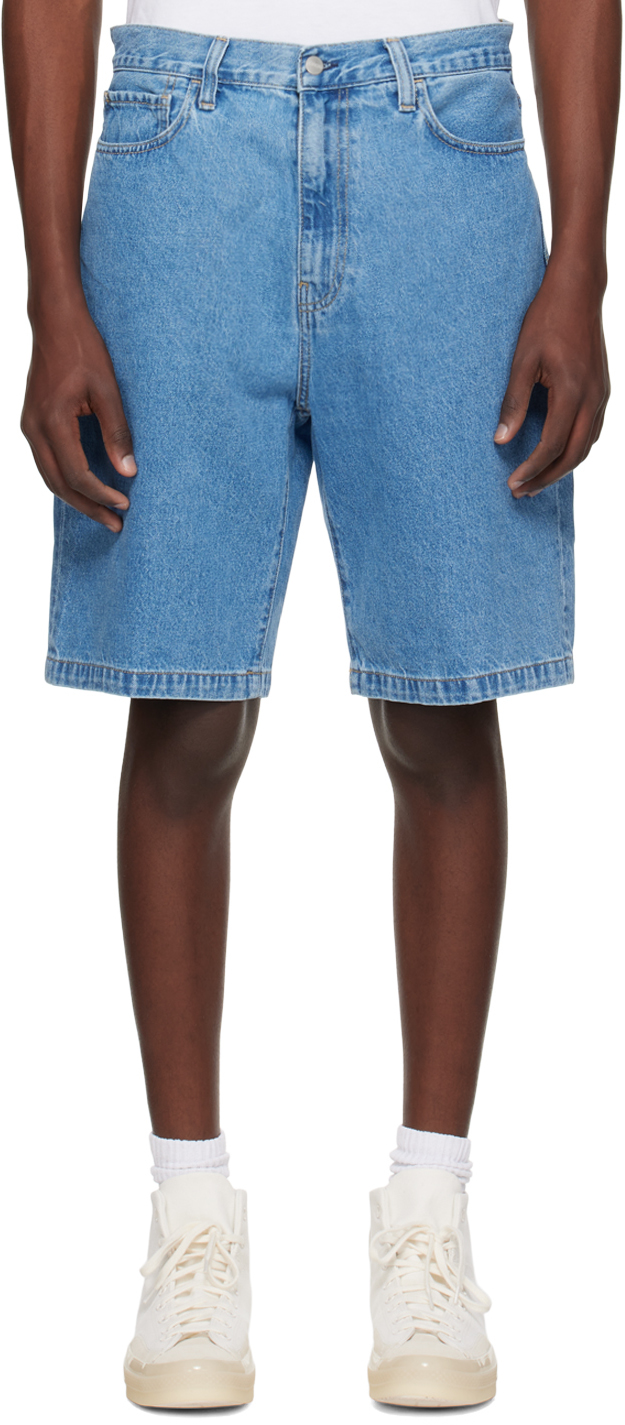 Carhartt Blue Landon Denim Shorts In 01 Blue