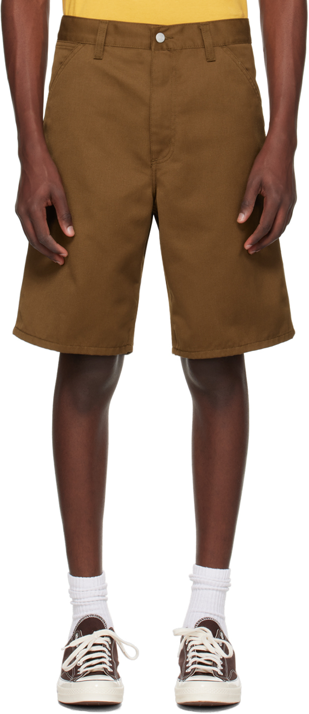 Shop Carhartt Brown Simple Shorts In 1zd Lumber