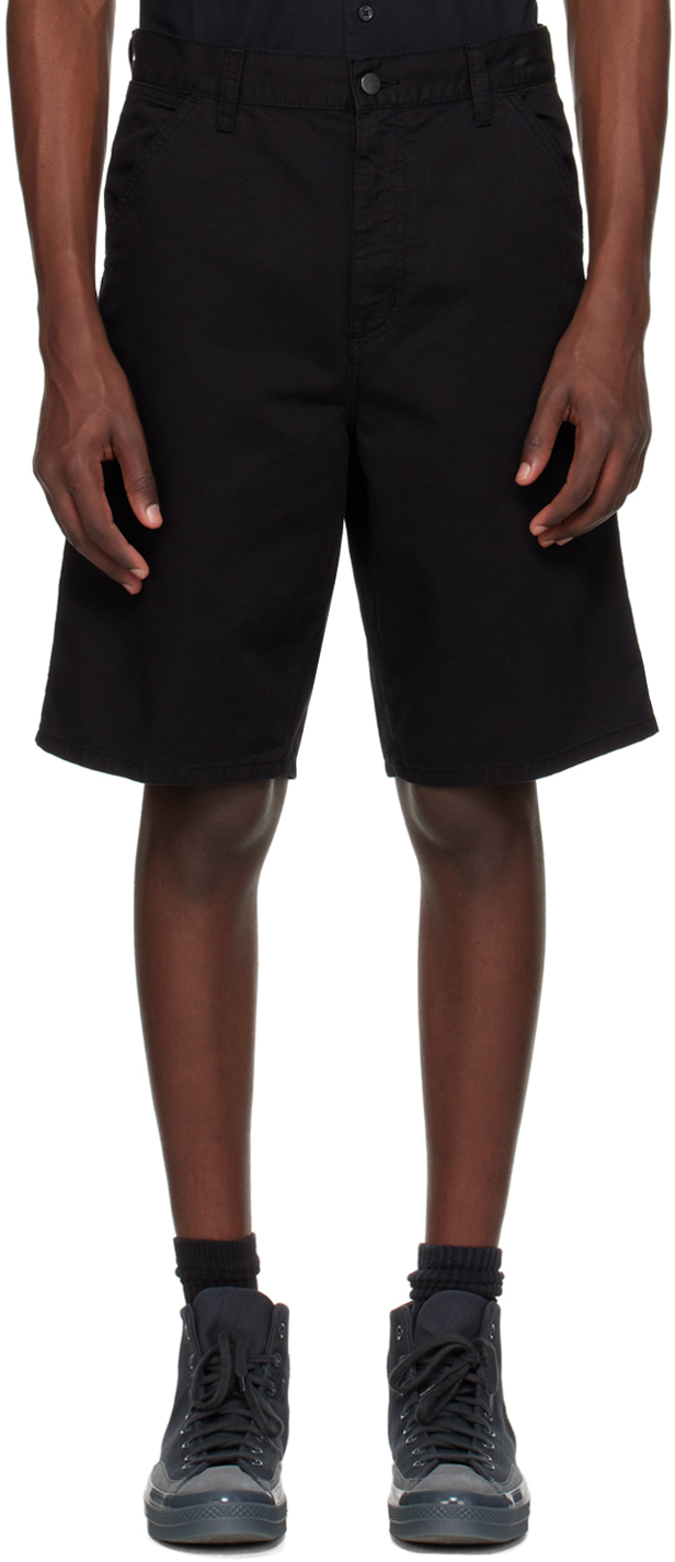Carhartt Black Single Knee Shorts In 89 Black