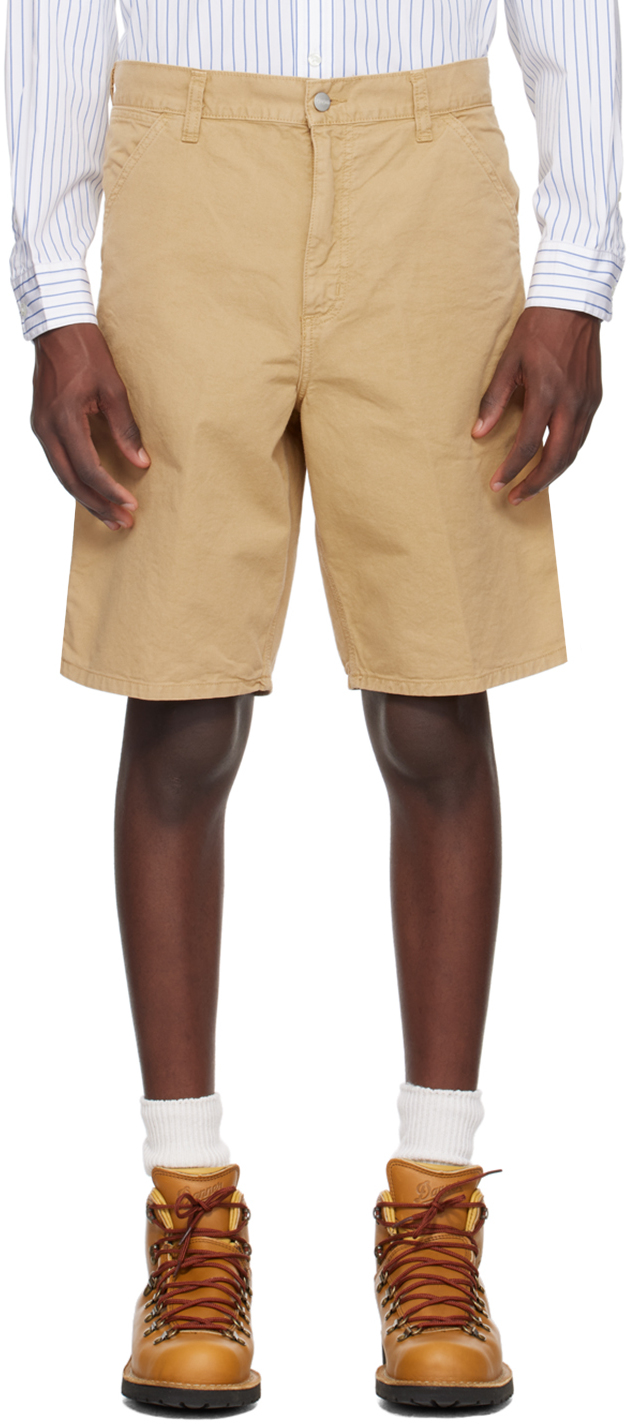 Shop Carhartt Beige Single Knee Shorts In 1yh Bourbon