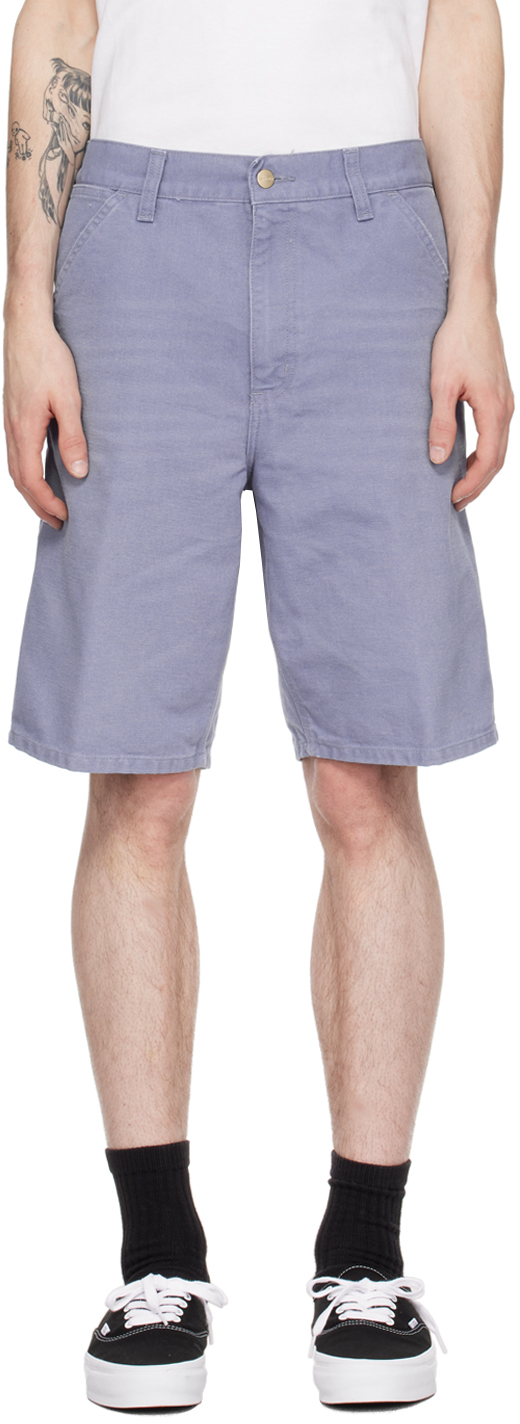 Carhartt Blue Single Knee Shorts In 1yd Bay Blue