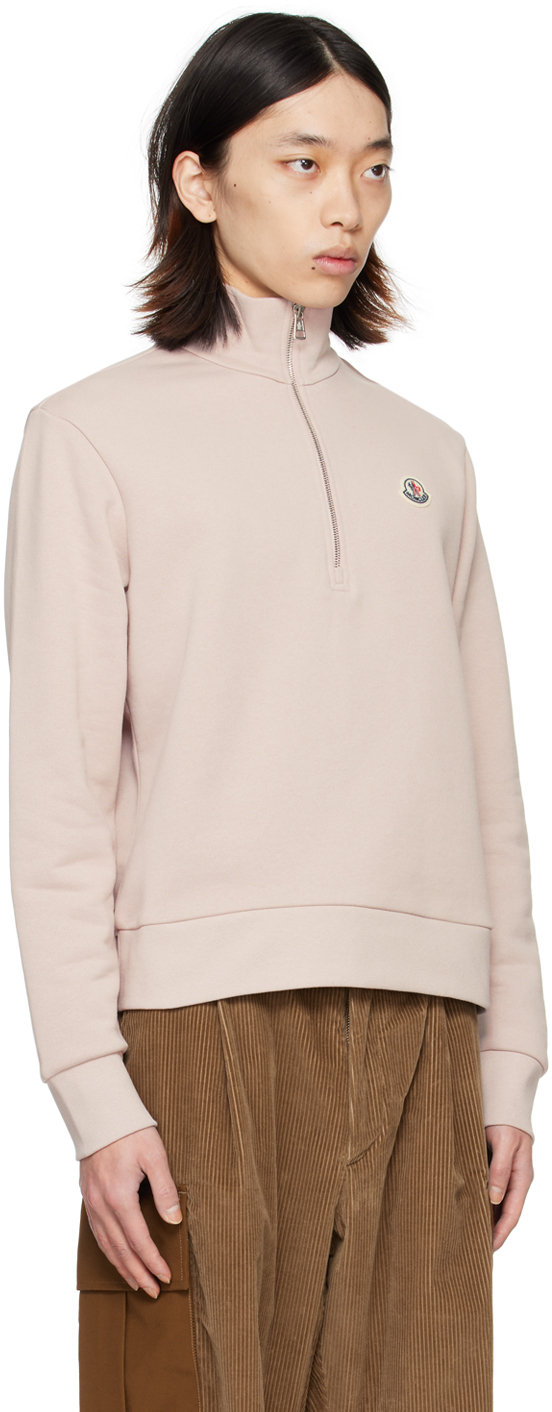 Moncler Pink Patch Sweater In Raspberry Icing 64d