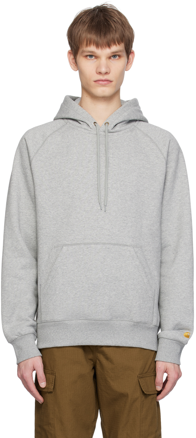 Carhartt Gray Chase Hoodie In 00m Grey Heather / G