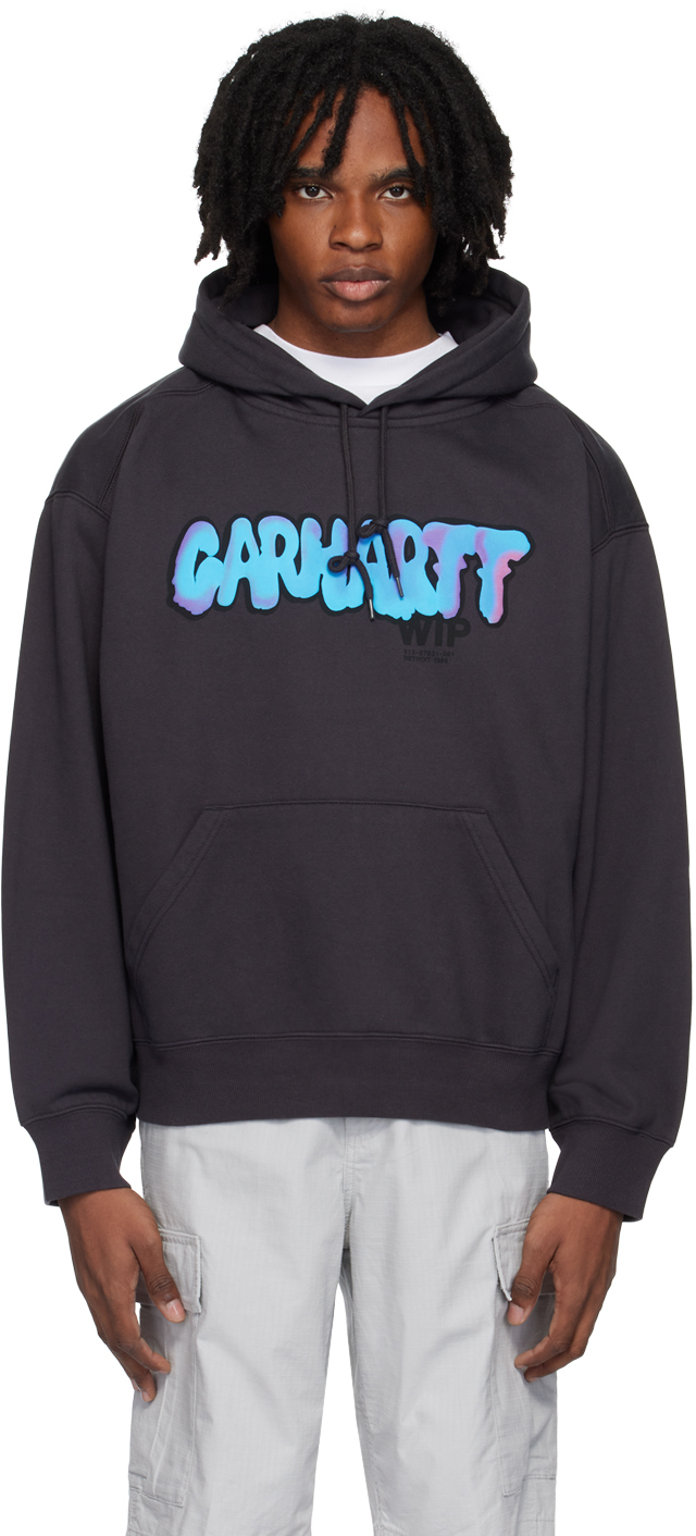 Carhartt Work In Progress: Gray Drip Hoodie | SSENSE