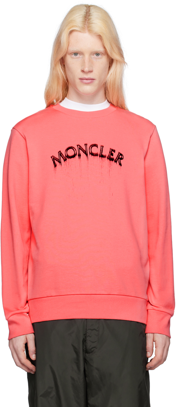 Moncler Pink Printed Sweatshirt In Desert Rose 416