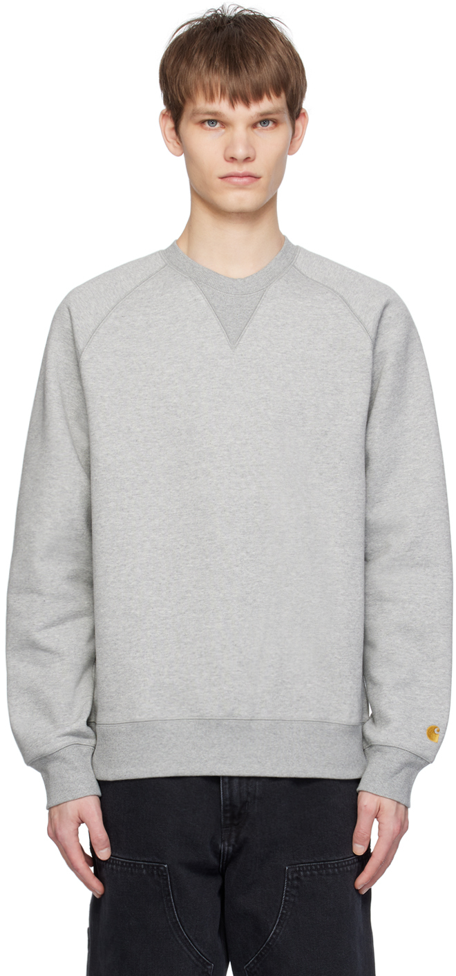 Carhartt Grey Chase Sweatshirt In 00m Grey Heather / G