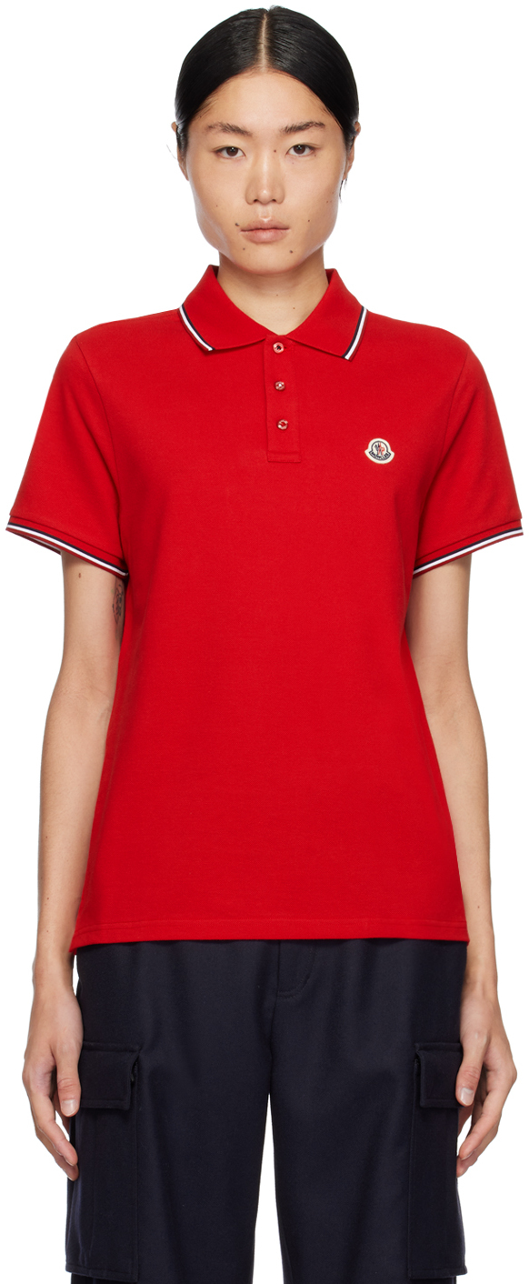 Moncler red polo deals shirt