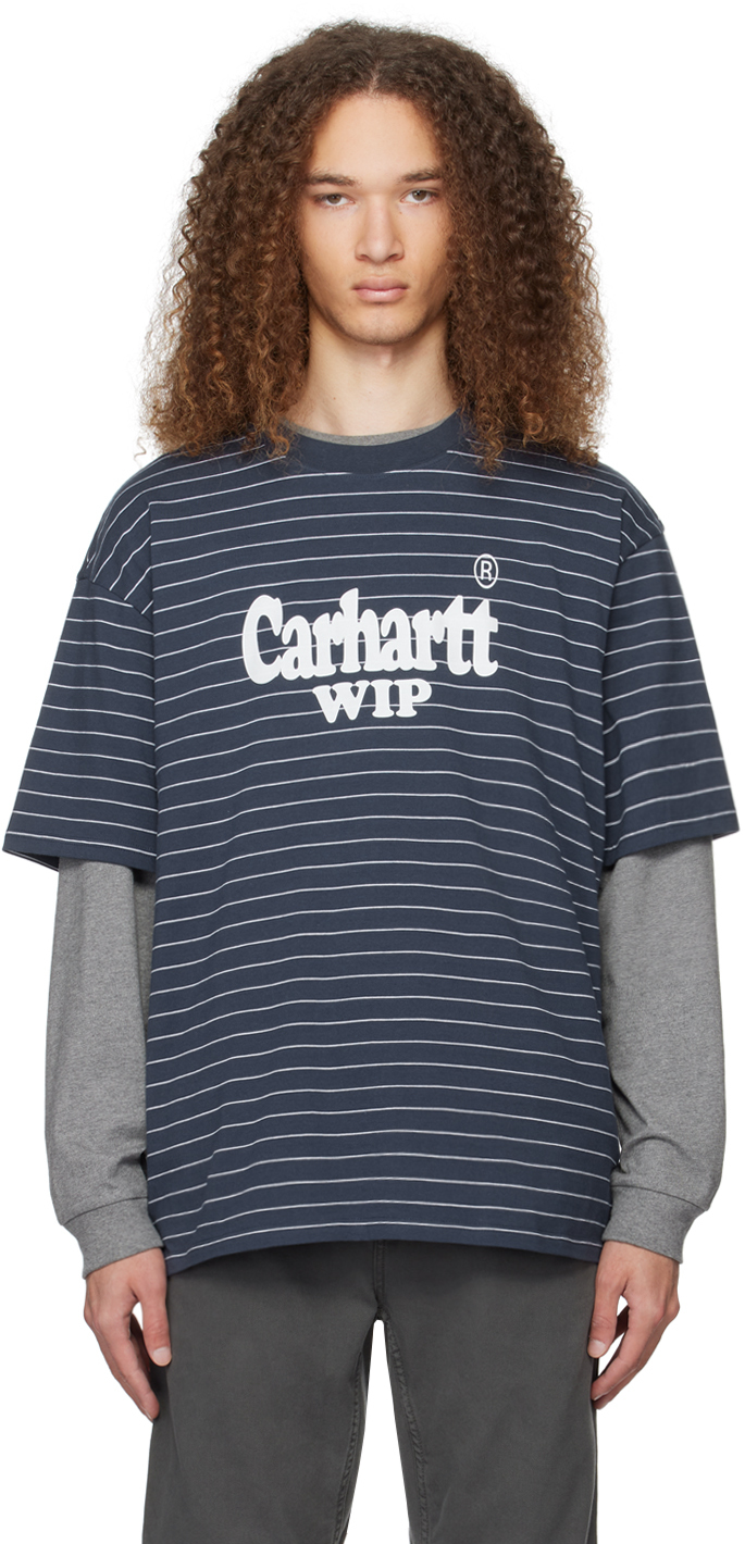 Carhartt Blue Orlean Spree T-shirt In 1xpxx Blue / White