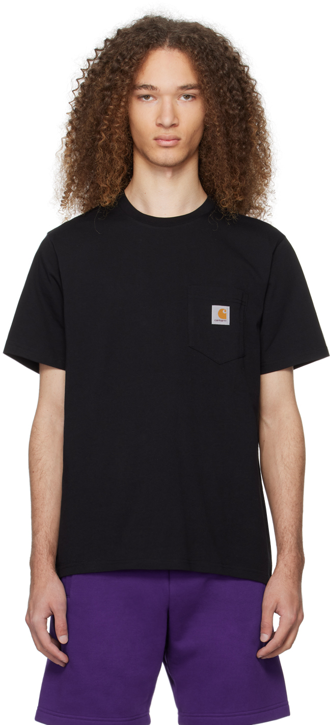 Shop Carhartt Black Pocket T-shirt In 89xx Black